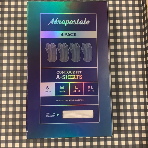 Aeropostale contour fit A-shirts small 4 pack - Picture 2 of 3